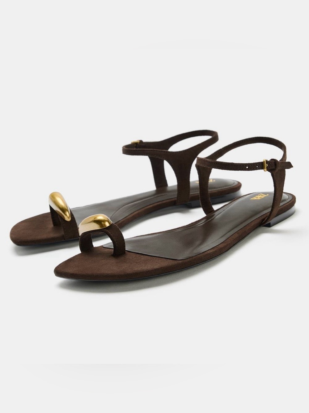 ZARA METALLIC DETAIL SANDALS NWT
Size: 7½ (38) * Color: BROWN - Picture 3 of 8